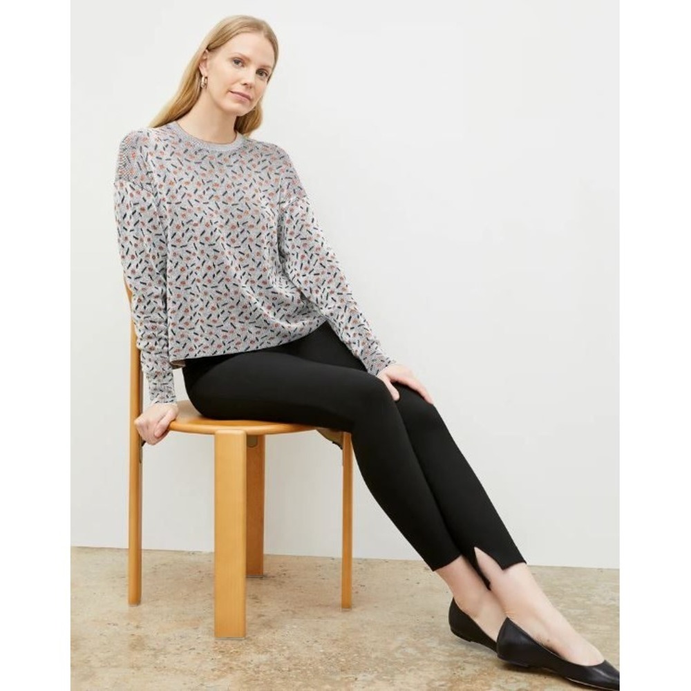 MM LaFleur Tyler 1.0 Sweater Sprinkle Knit Brick Black Women's Large NWT